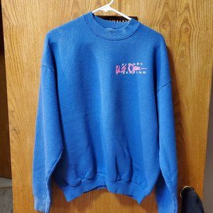 VINTAGE US OPEN FIGURE SKATING BLUE SWEAT SHIRT HOODIE WOMENS XL